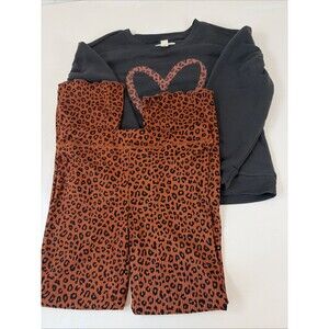 Derek Heart Girls 2 Piece Pant Set Animal Print Pants Size 8